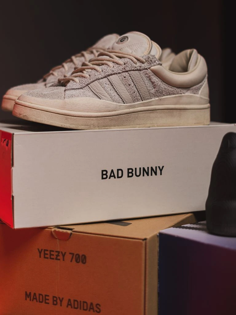 Off-white and pink adidas Forum 84 Low on neutral background